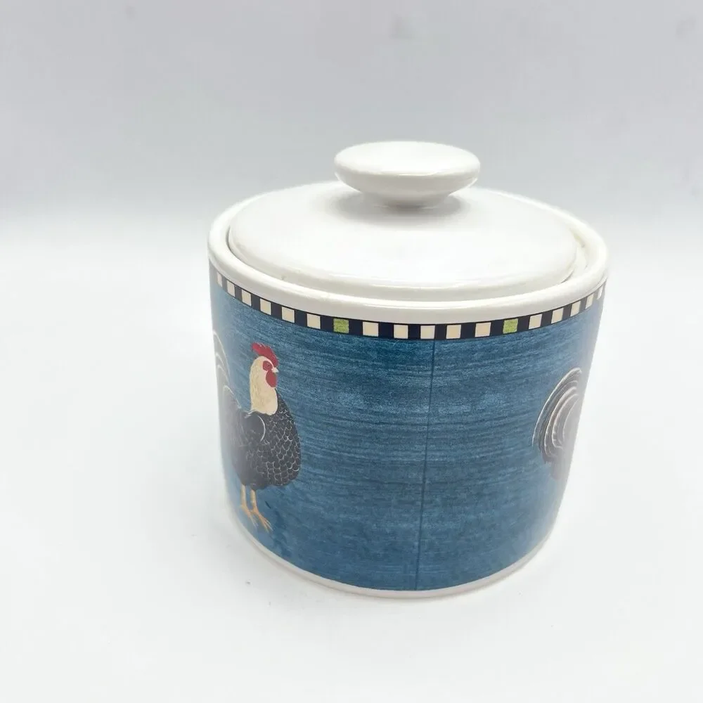 Sakura Rooster Warren Kimble 1999 Sugar Bowl with Lid